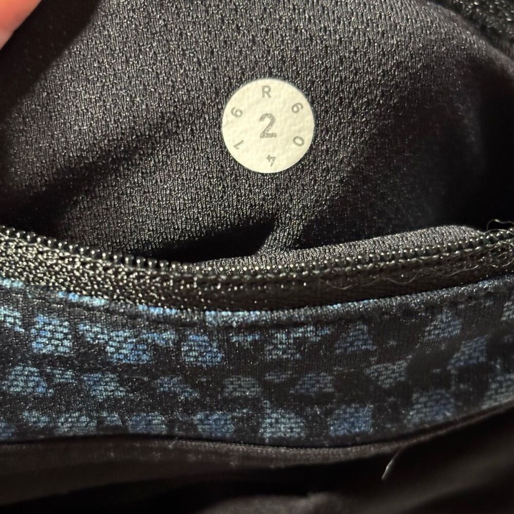 Lululemon Pace Rival Crop 19" Leggings Shatter Weave Teal Lake / Black Size‎ 2 - Picture 10 of 14